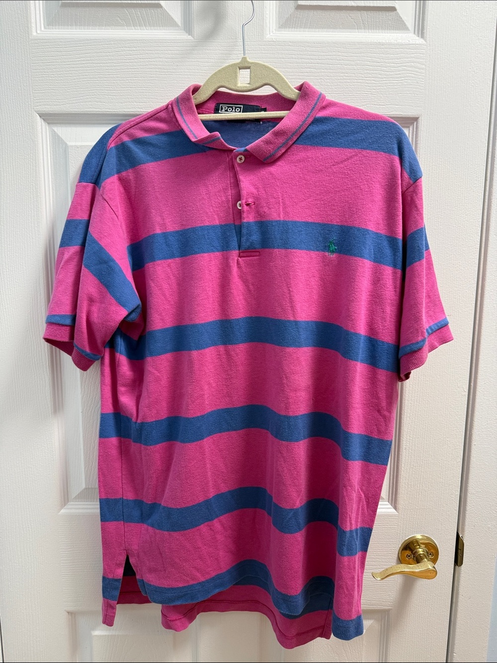 Polo by Ralph Lauren Pink and Blue Striped Short-Sleeve Polo